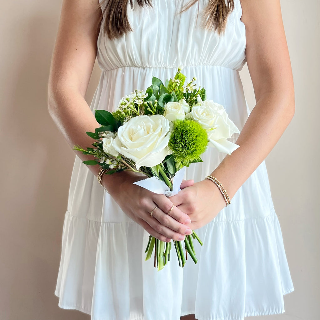 flowers for white prom dress Embroidered Flowers White Lace Engagement Dress