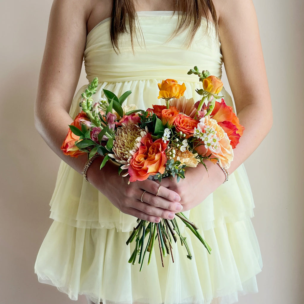 prom bouquet for orange dress Orange Burst Nosegay in Merion PA