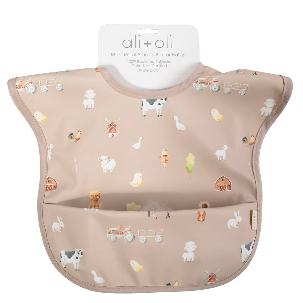 Smock Bib for Baby Toddler (1-pc) Short Sleeve (Farm)