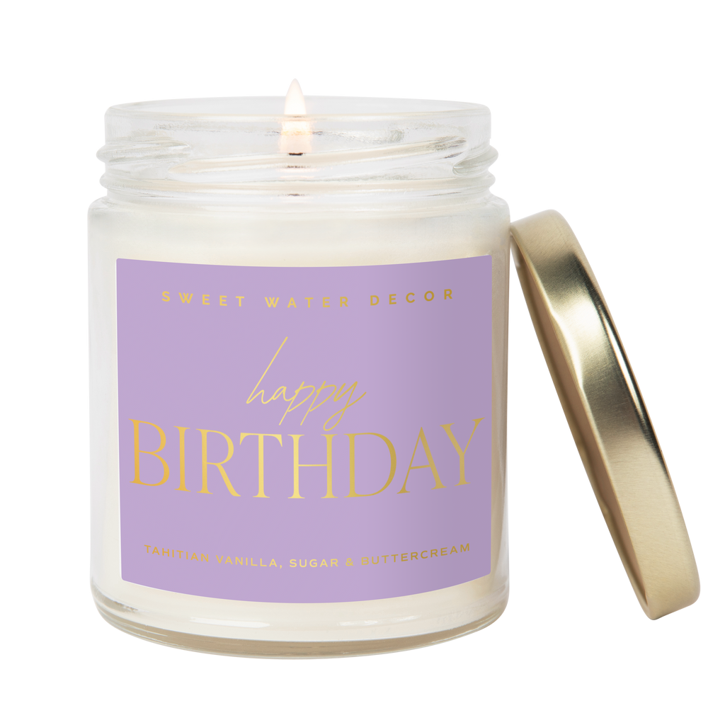 Happy Birthday 9 oz Soy Candle (Gold Foil) - Gifts