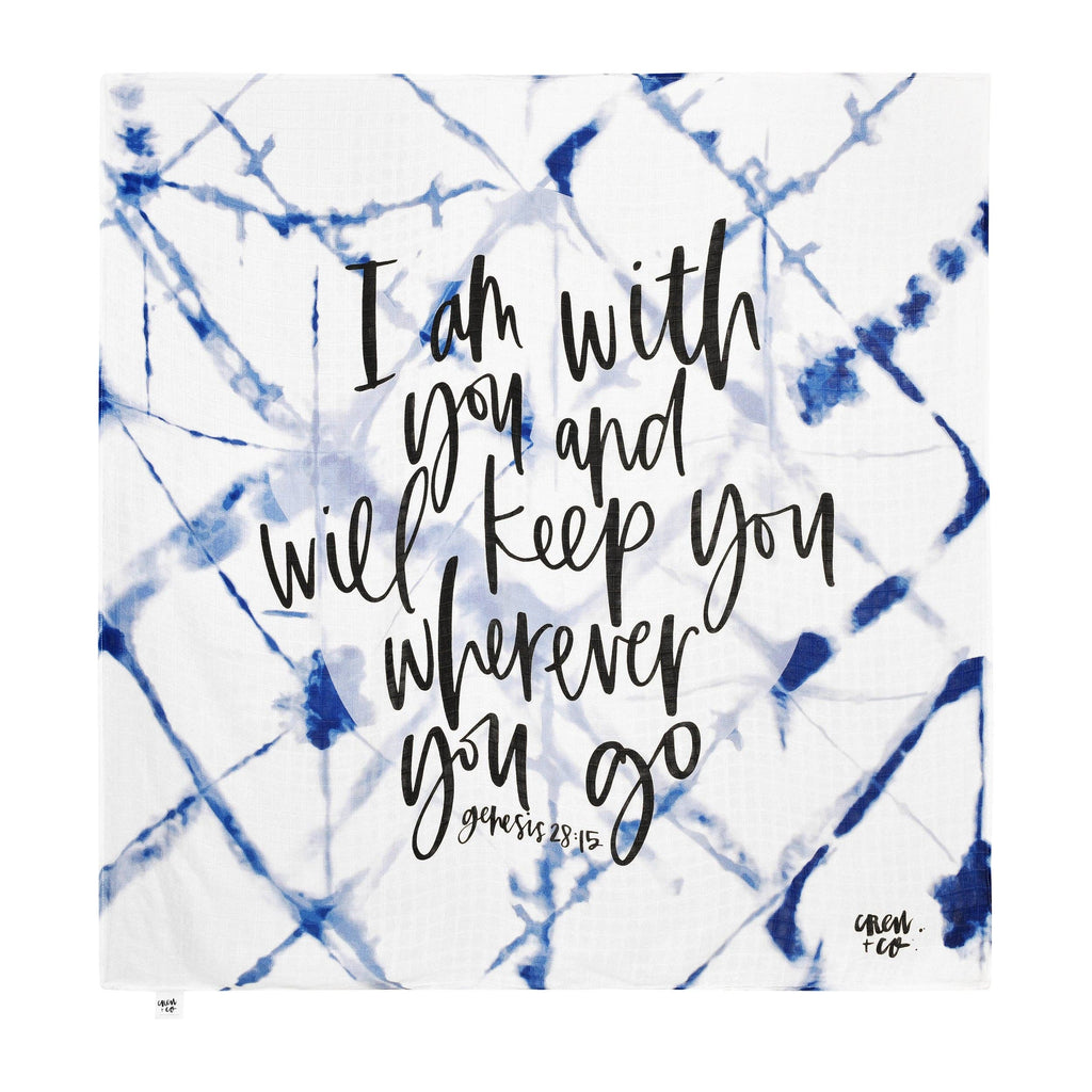 "I Am With You Wherever You Go" Muslin Blanket