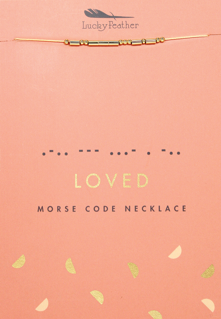 Morse Code Necklace - Gold - LOVED