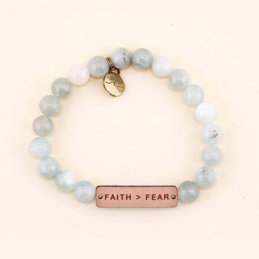Faith > Fear Beaded Bracelet
