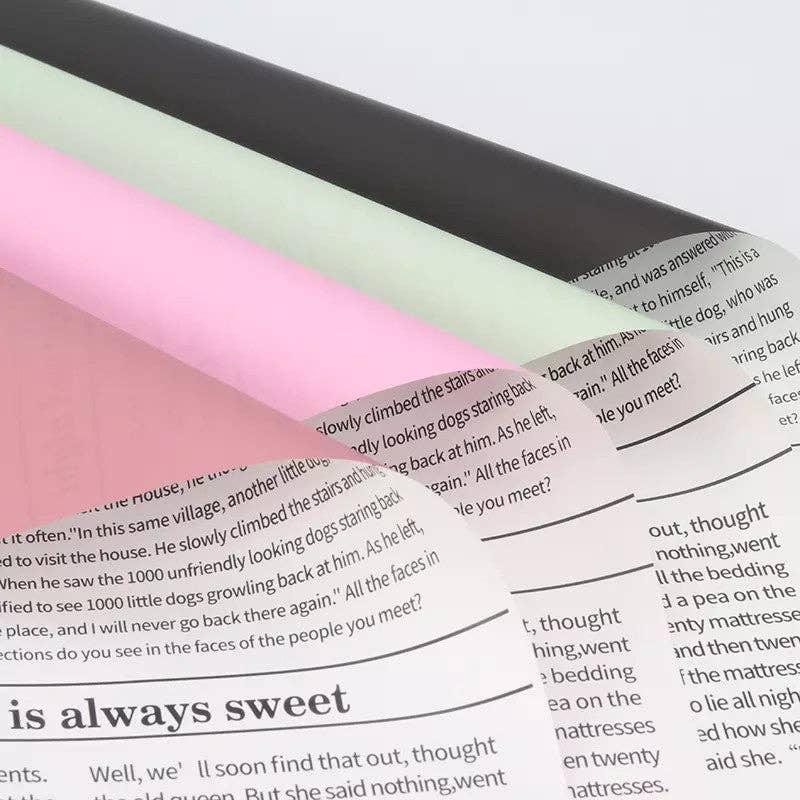 Waterproof Newpapers Double Sided Flower Wrapping Paper (20 sheets/bag): 09 - Light Pink