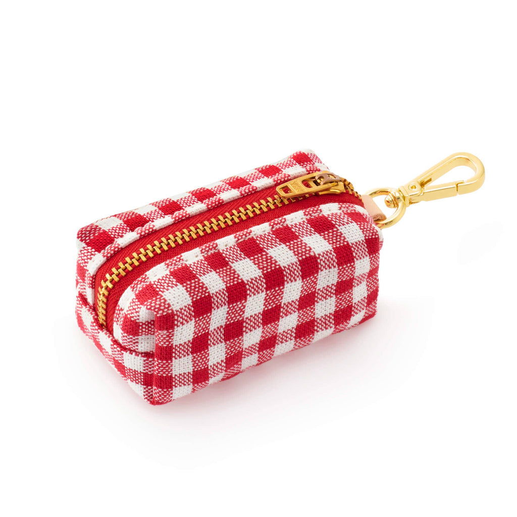 Red Gingham Poop Bag Dispenser