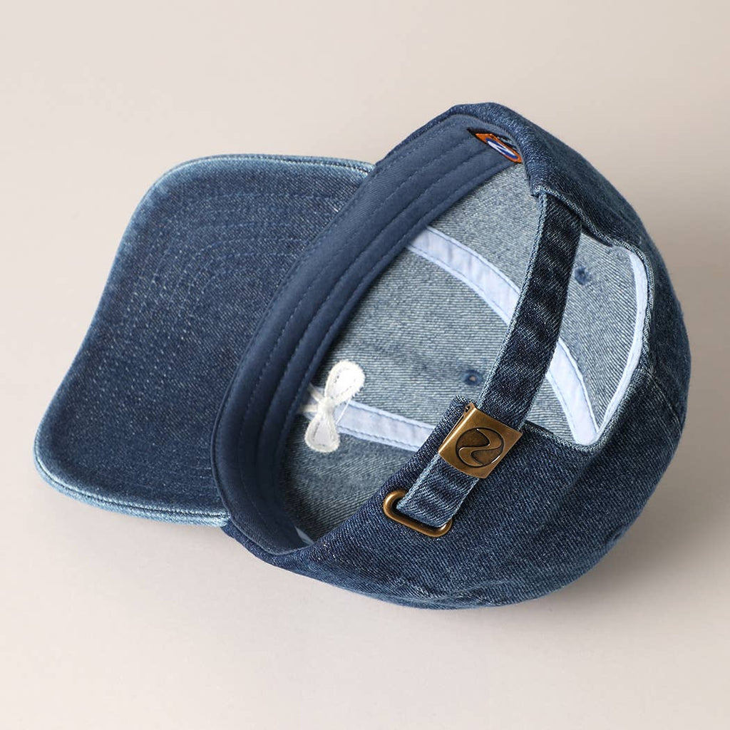 Trendy Bow Image Embroidered Denim Baseball Cap: DARK BLUE / ONE SIZE