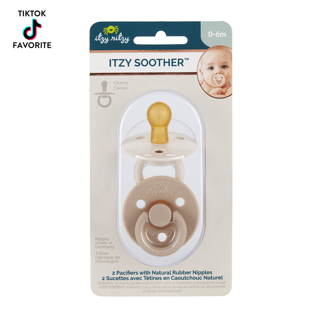 *NEW SIZE* Itzy Soother™ Natural Rubber Paci Sets: Blossom + Rosewood 6-18 M