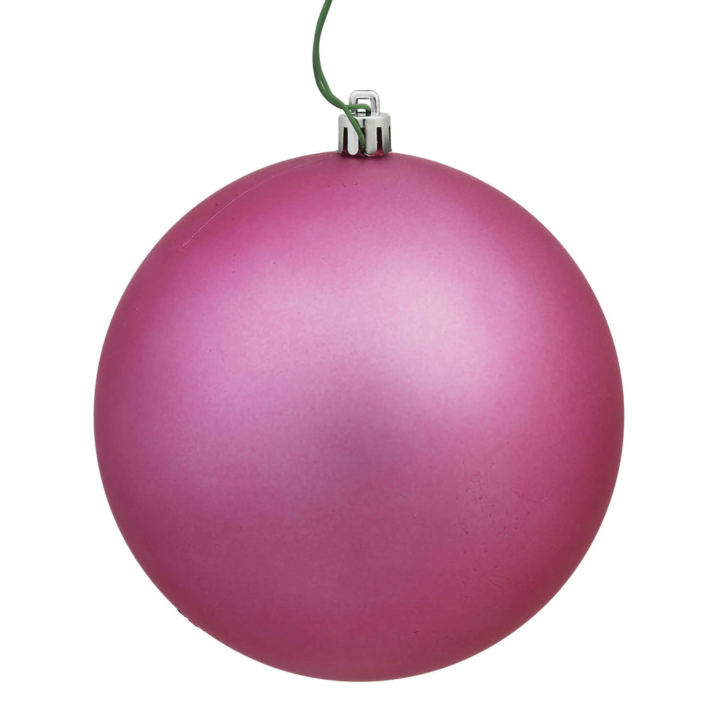 Vickerman 4.75" Mauve Matte Ball Ornament, 4 per Bag: Mauve / Plastic / 4.75"