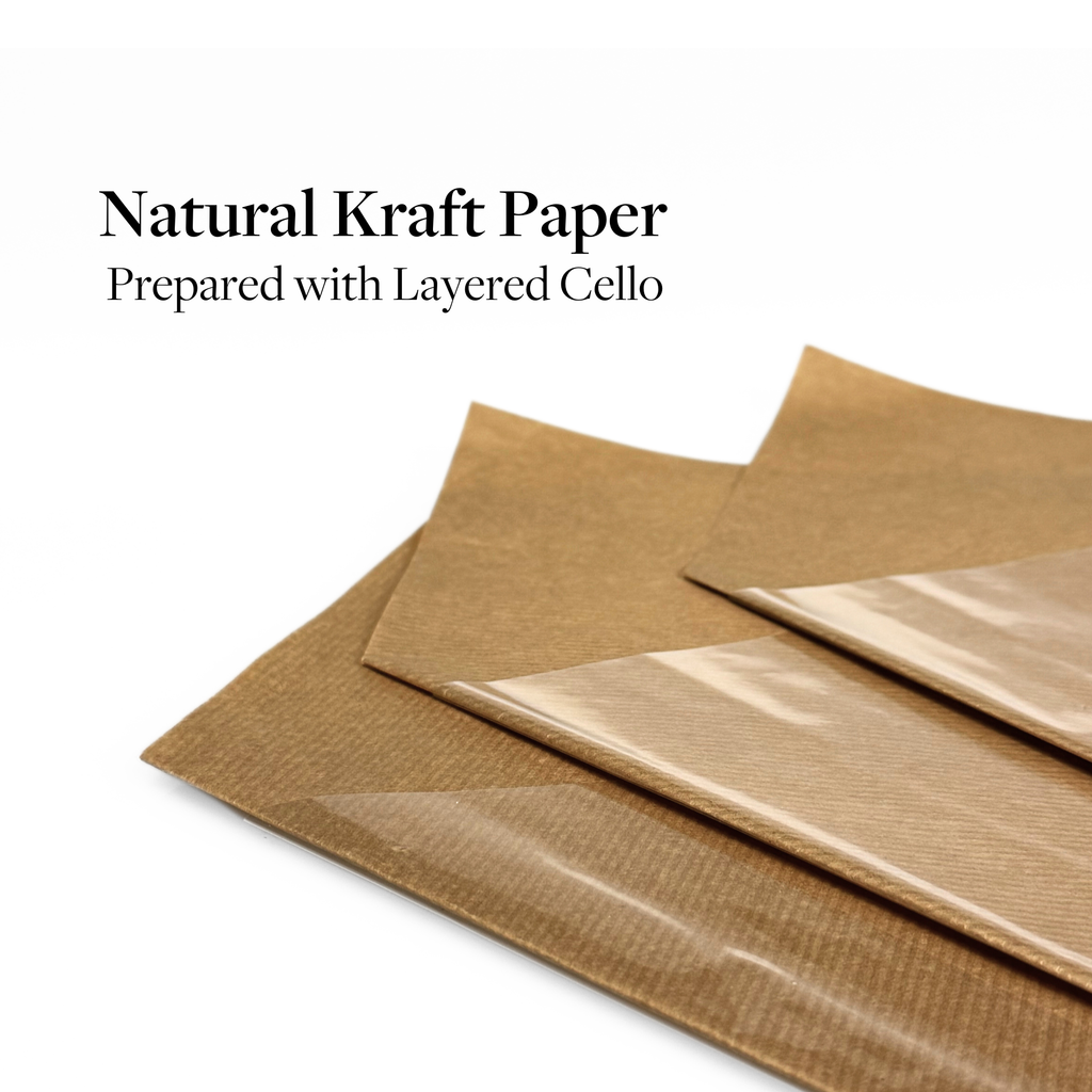 19"L Pre Fold Kraft Paper Sleeves w/ Cello - Floral Supplies