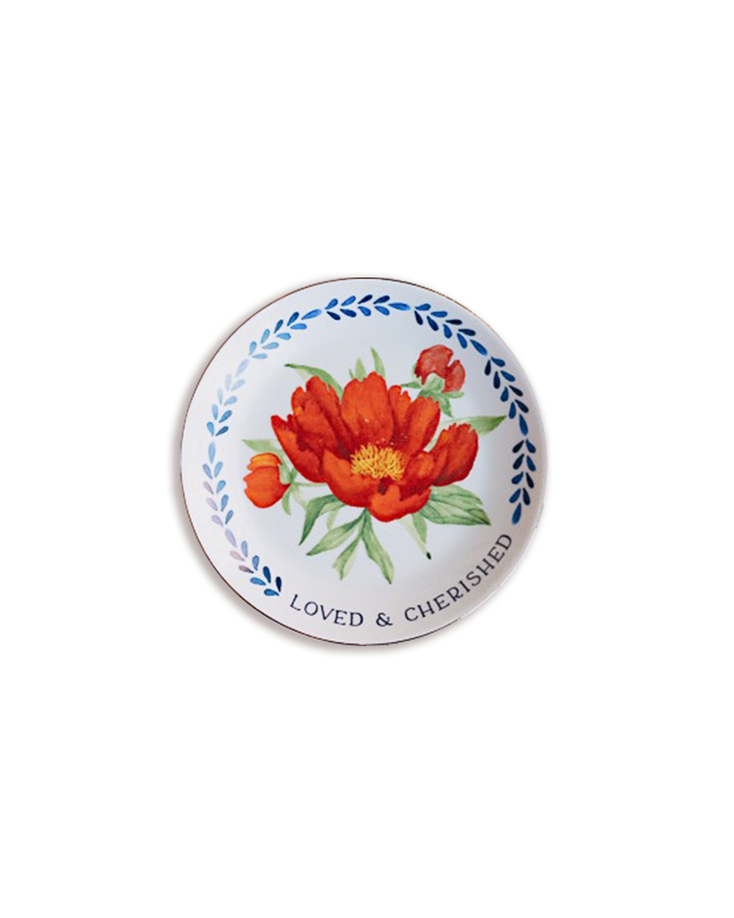Red Peony Catch-All Ring Dish