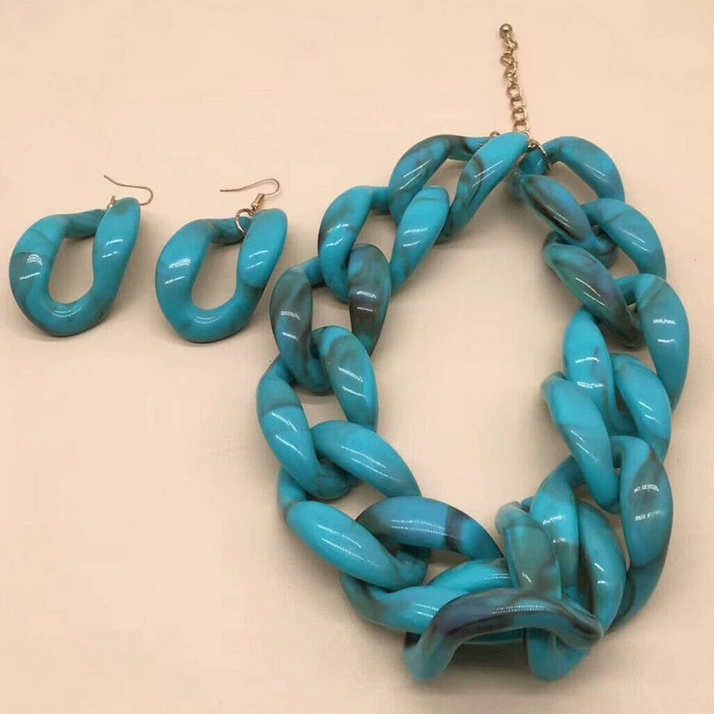 ACRYLIC COLORFUL CHAIN LINK NECKLACE
