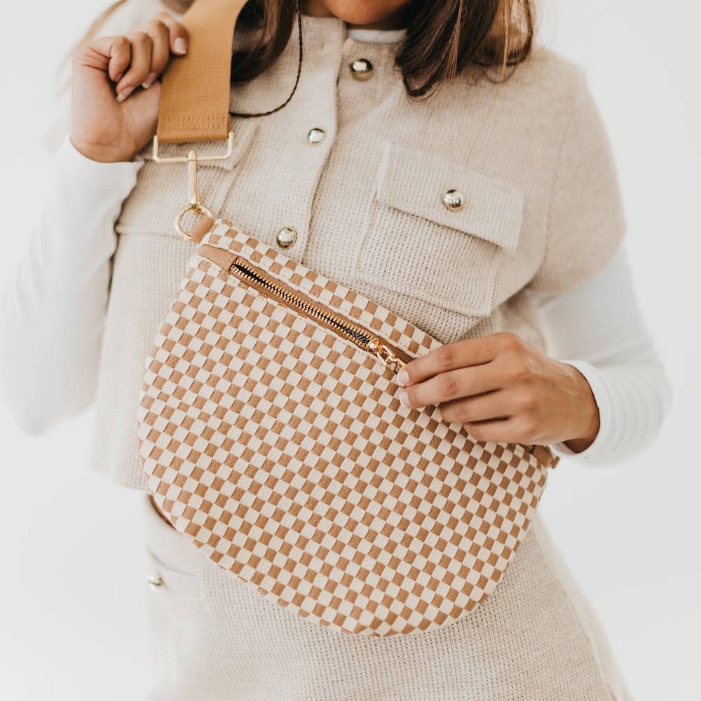 Westlyn Woven Bum Bag *NEW COLORS ADDED*: Checkered Tan