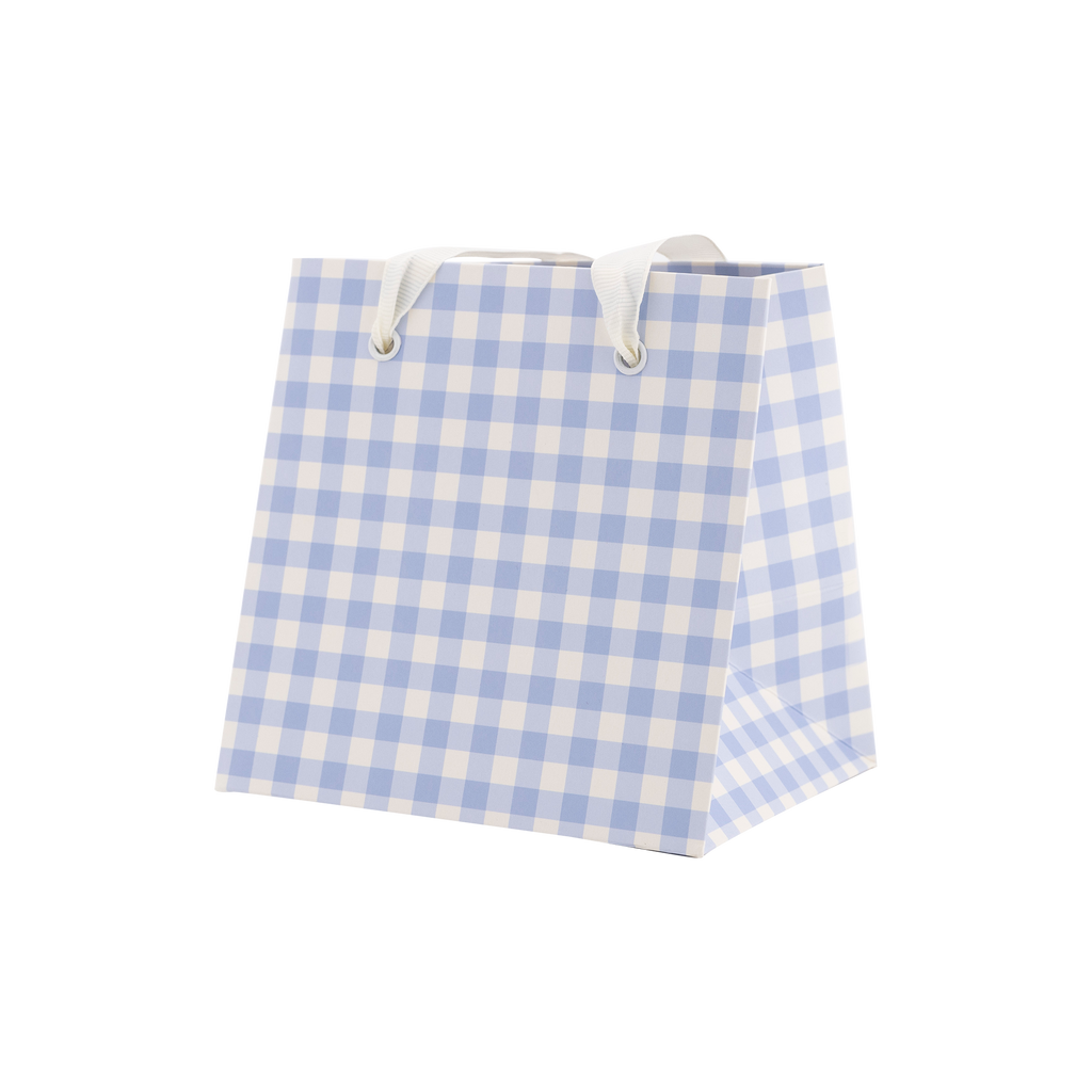 Periwinkle Gingham Gift Bag Set