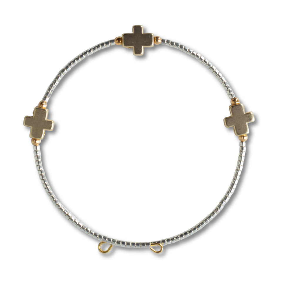 Faithful Cross Bangle-Silver, Cross Bracelet