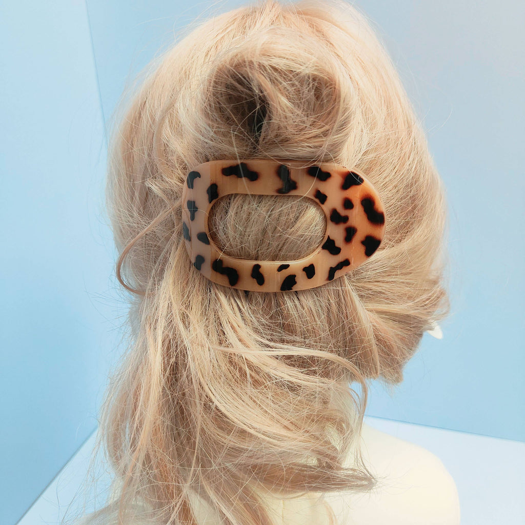 Oval Flat Hair Clip for Women, Strong Grip Clamp