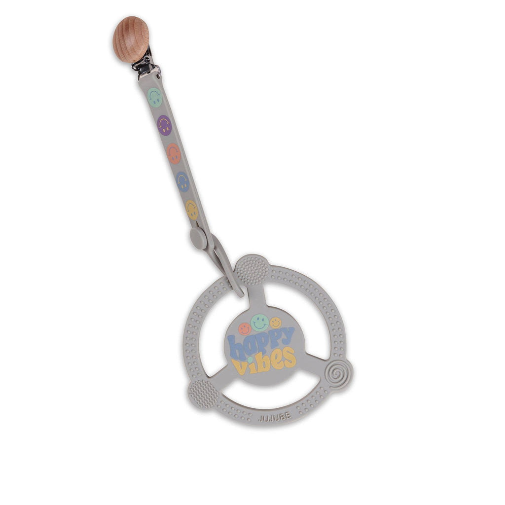 Silicone Teether Ring with Detachable Clip Happy Baby Vibes