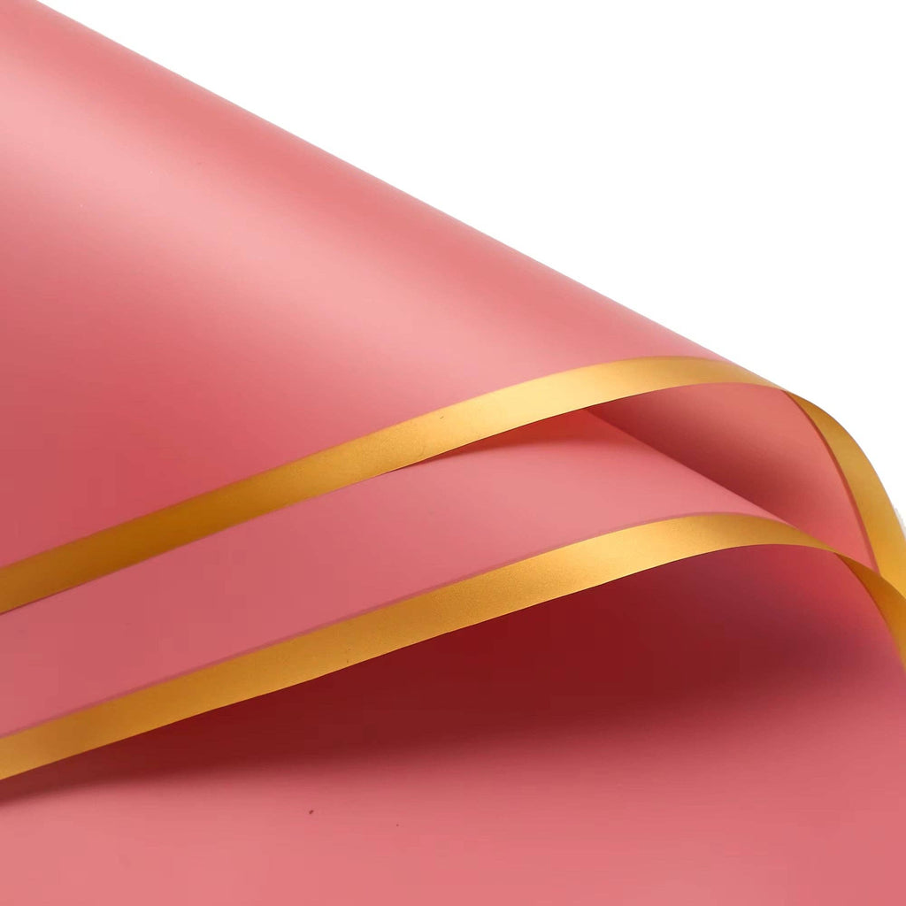 Matte Gold Line Flower Wrapping Paper (20pcs/bag): 6 - Opink