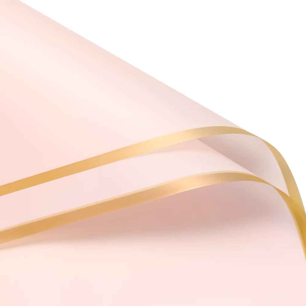 Matte Gold Line Flower Wrapping Paper (20pcs/bag): 6 - Opink