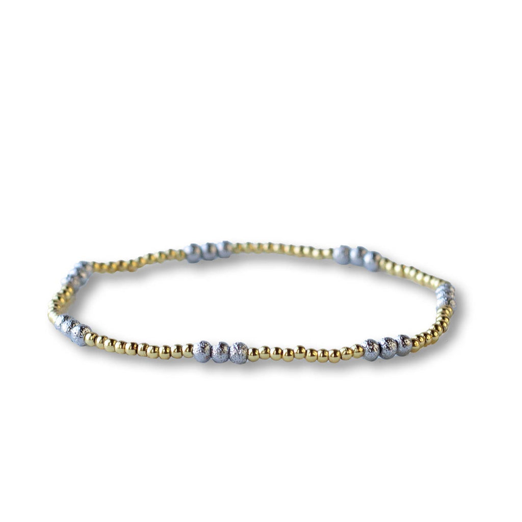 Gold Beaded Bracelet Collection Pack with Display: 3mm Smooth