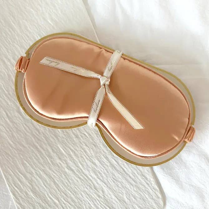 Silky Satin Sleep Eye Masks with Ribbon - GRACIA: PINK / ONE SIZE