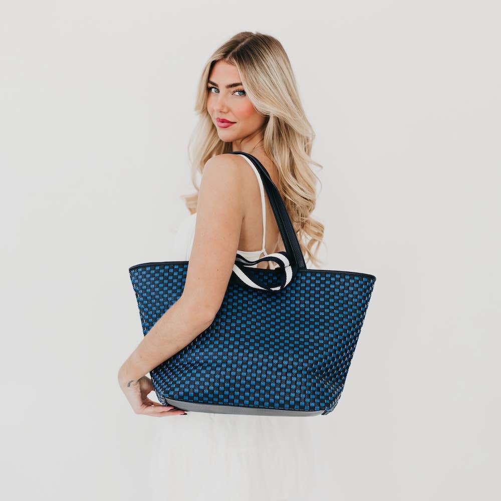 Woven Tiffany Organizer Tote Bag: Brown