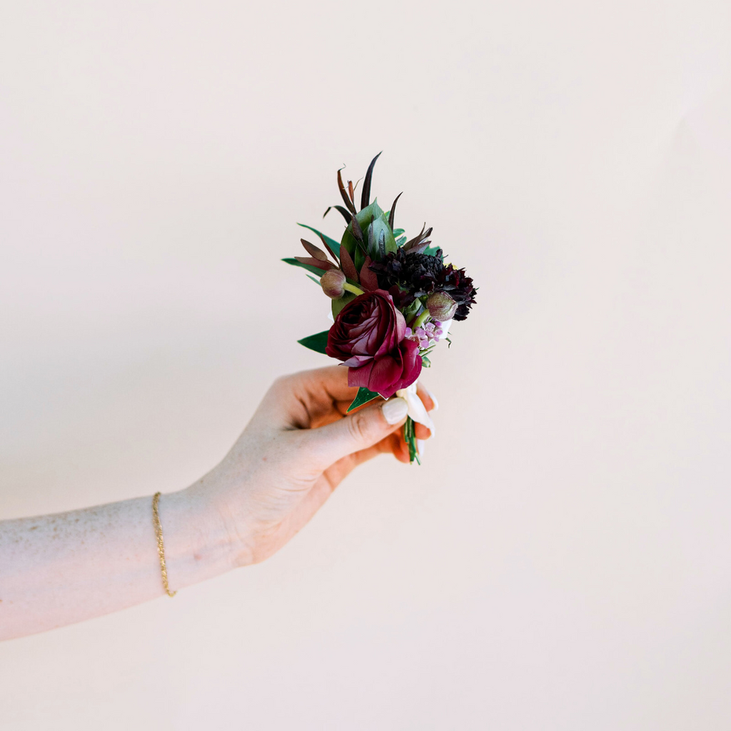 Burgundy Blossom - Boutonnière (Weddings Only)