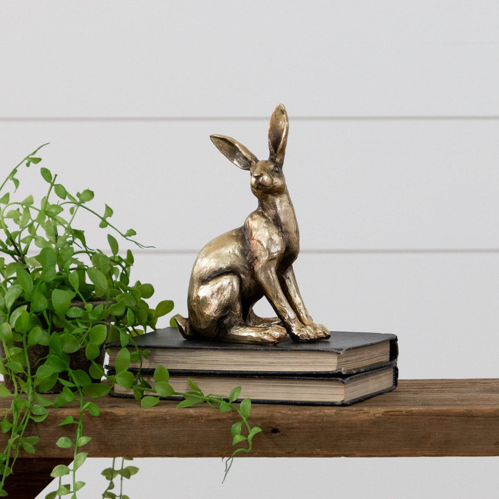 Sitting Brass Tone Rabbit (PC)