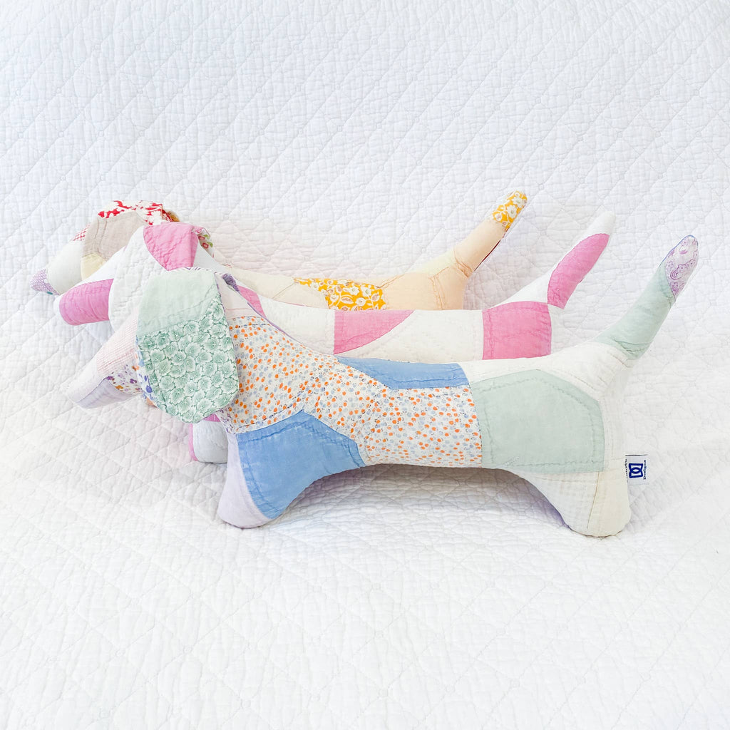 Vintage Quilt Stuffed Dog - Assorted Quilts