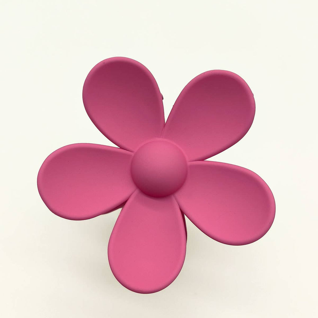 Matte Floral Hair Claw Clip Purple