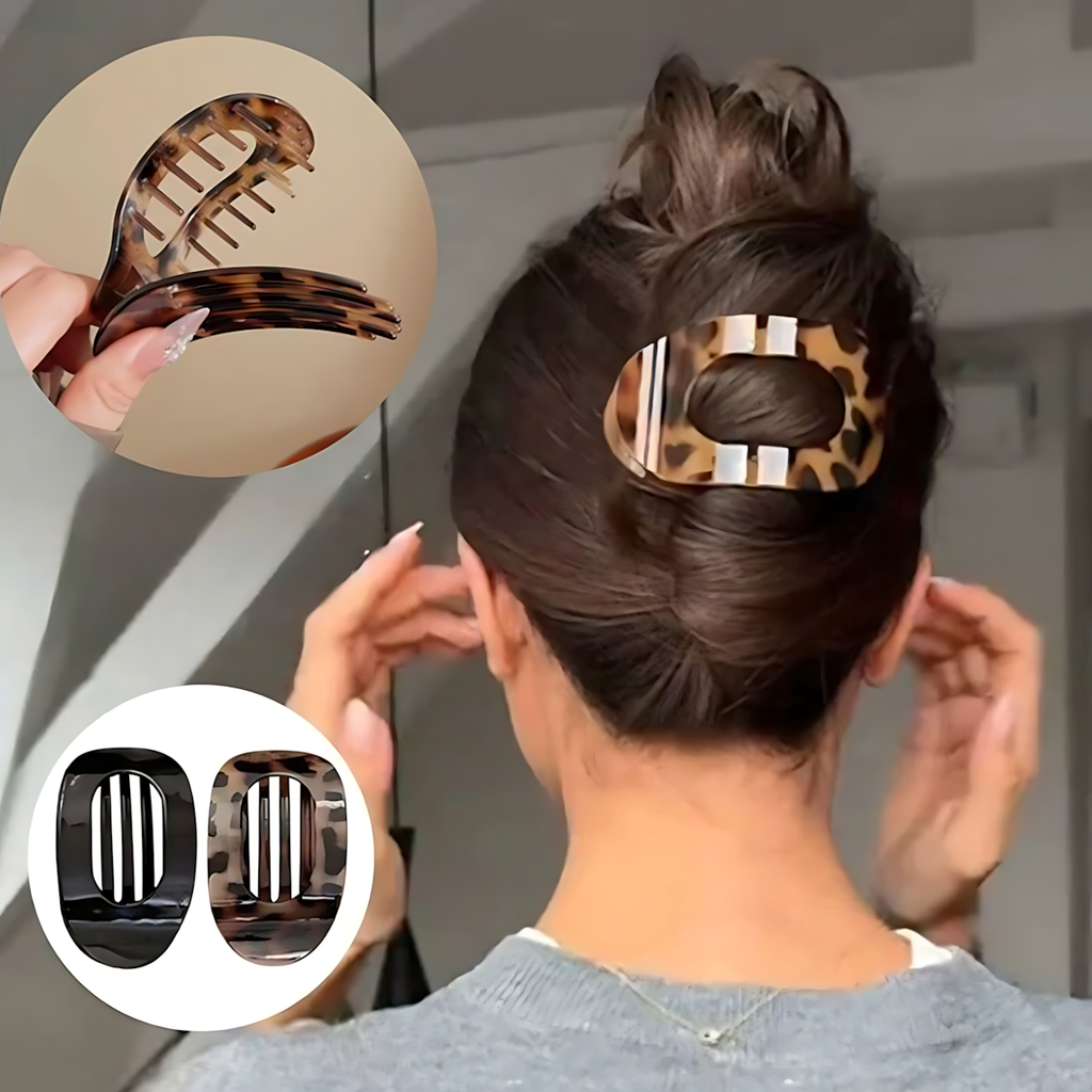 Oval Flat Hair Clip for Women, Strong Grip Clamp
