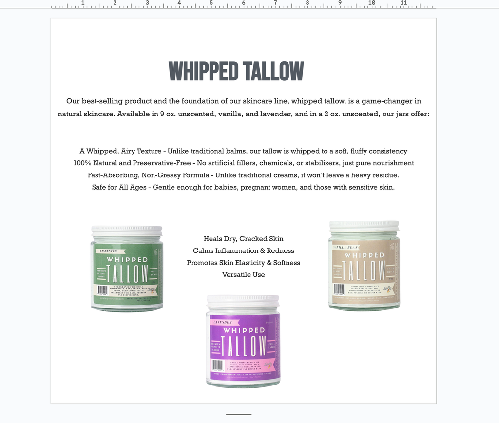 2oz Vanilla Whipped Tallow Moisturizer