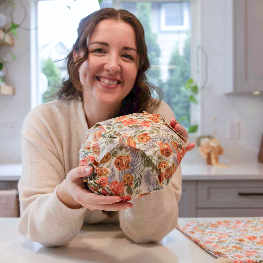 Bread Bag Set: Golden Floral