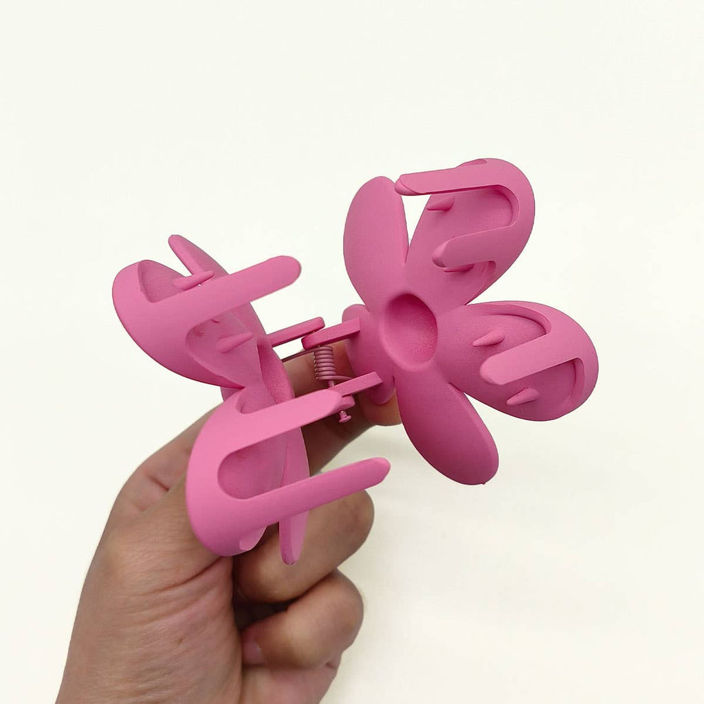 Matte Floral Hair Claw Clip Mauve