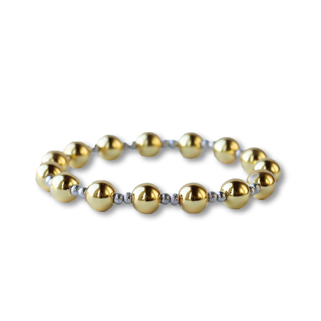 Gold Beaded Bracelet Collection Pack with Display: Uno Mixed Metals