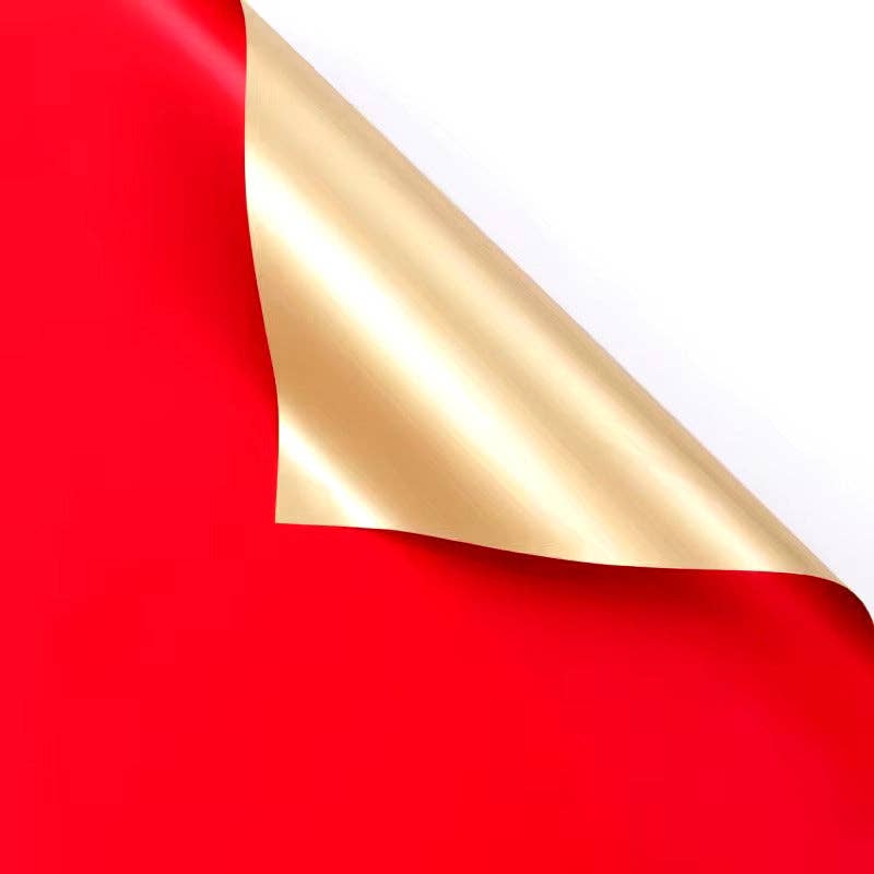 Double-Sided Gold Waterproof Flower Wrapping Paper (20 sheet: 09 - Pink / Gold