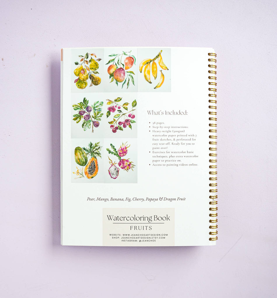 Fruit Watercolor Workbook: Outlined Coloring Pages to Paint