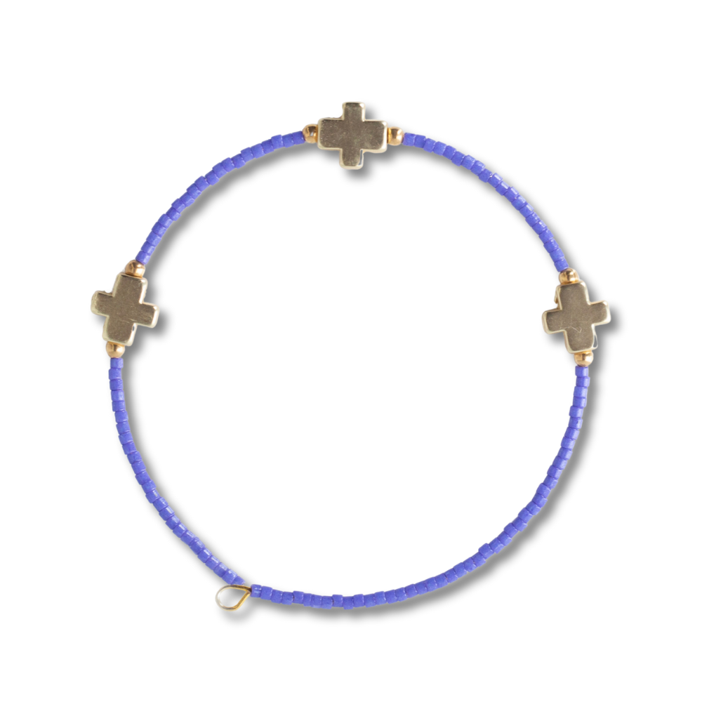 Faithful Cross Bangle-Periwinkle, Cross Bracelet | Christian