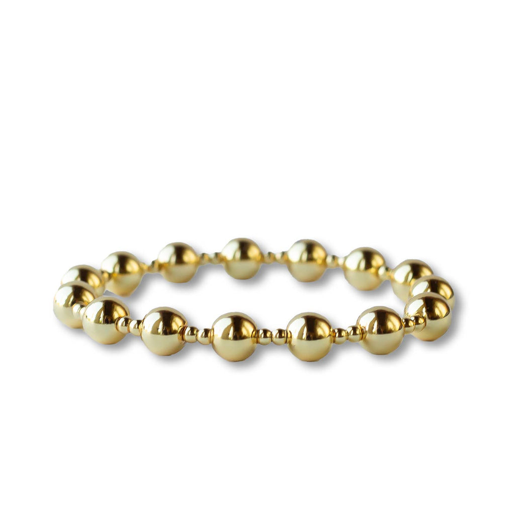 Gold Beaded Bracelet Collection Pack with Display: 3mm Smooth