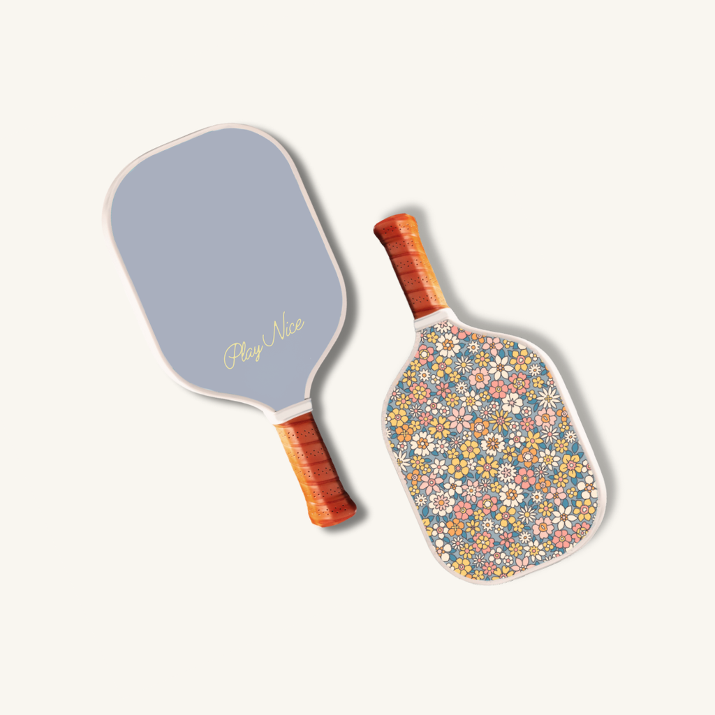 Cute Pickleball Paddle -  floral, double sided print