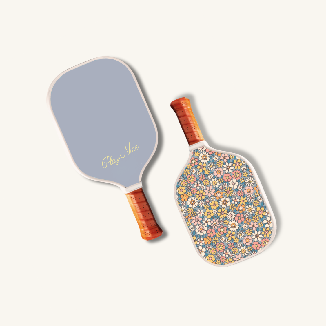 Cute Pickleball Paddle - floral, double sided print