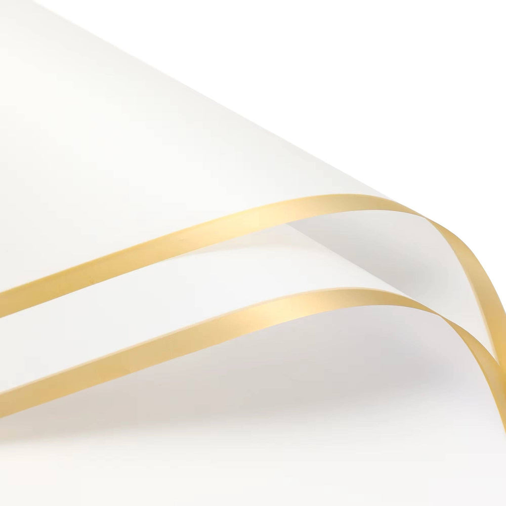 Matte Gold Line Flower Wrapping Paper (20pcs/bag): 6 - Opink