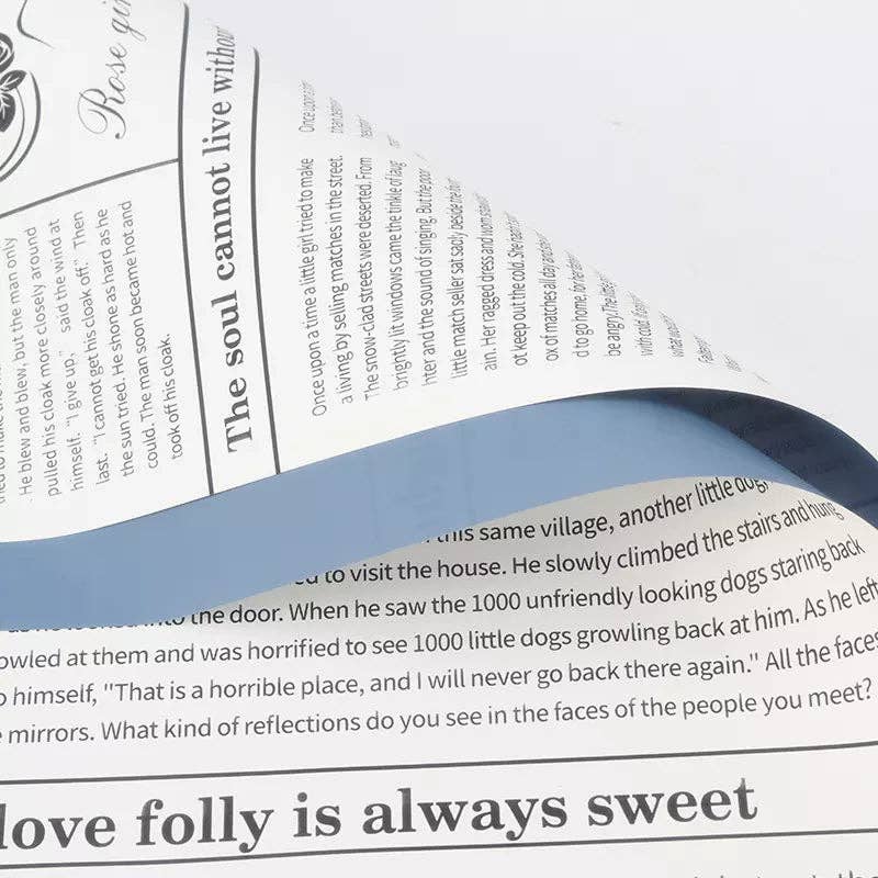 Waterproof Newpapers Double Sided Flower Wrapping Paper (20 sheets/bag): 09 - Light Pink