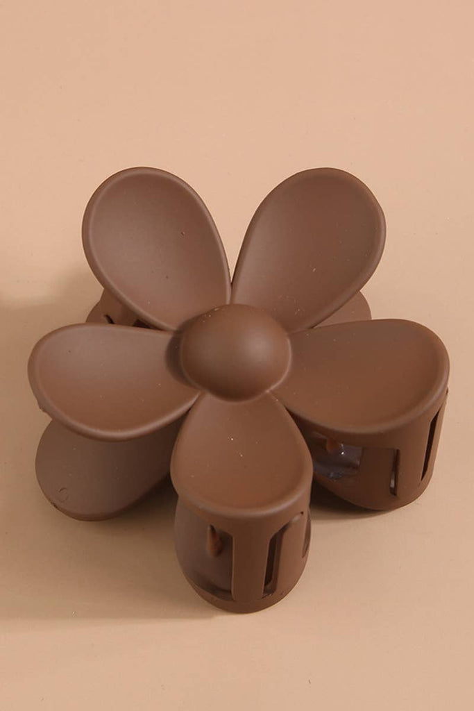 Matte Floral Hair Claw Clip Light Blue