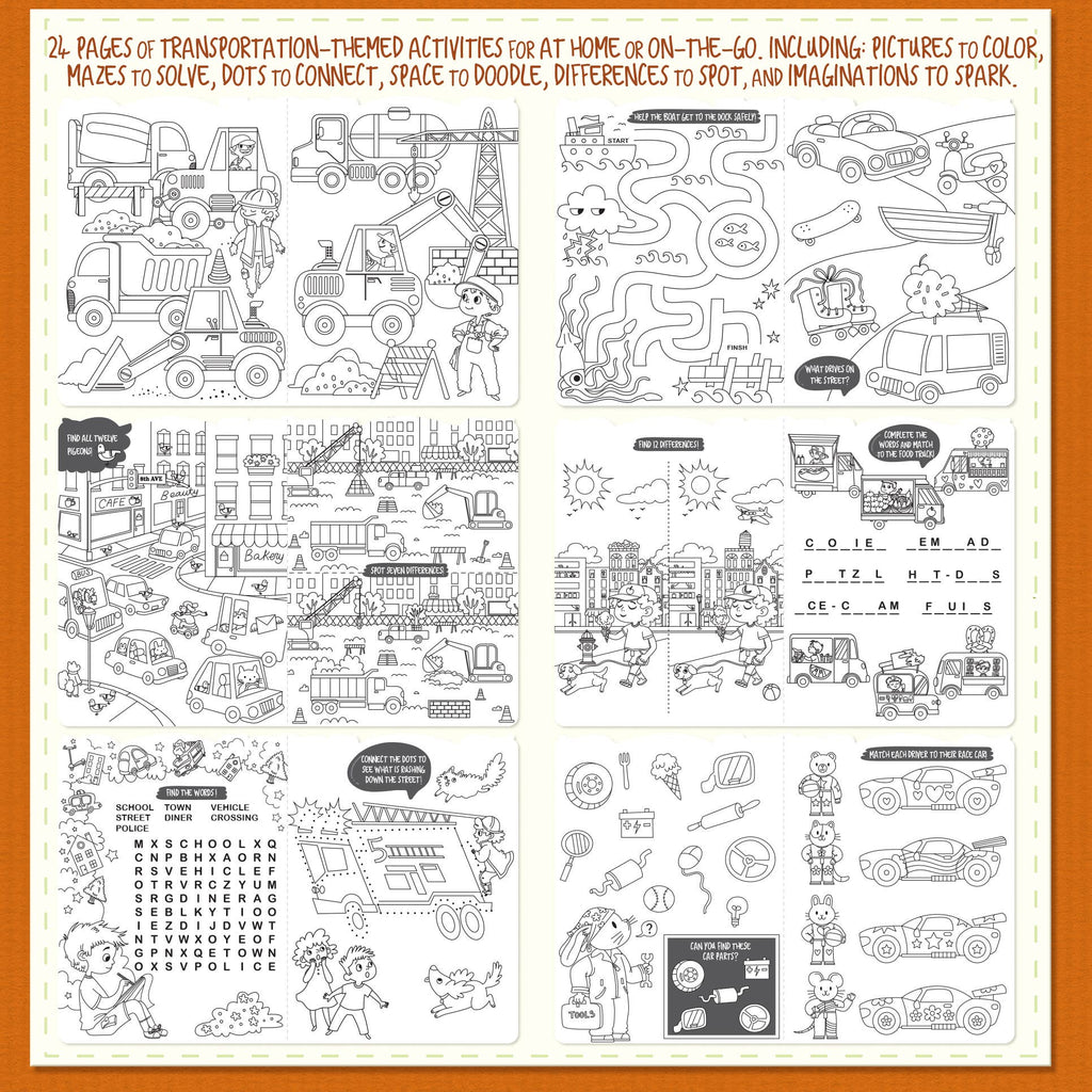 Crazy Car Town Activity Gift Pack for Kids