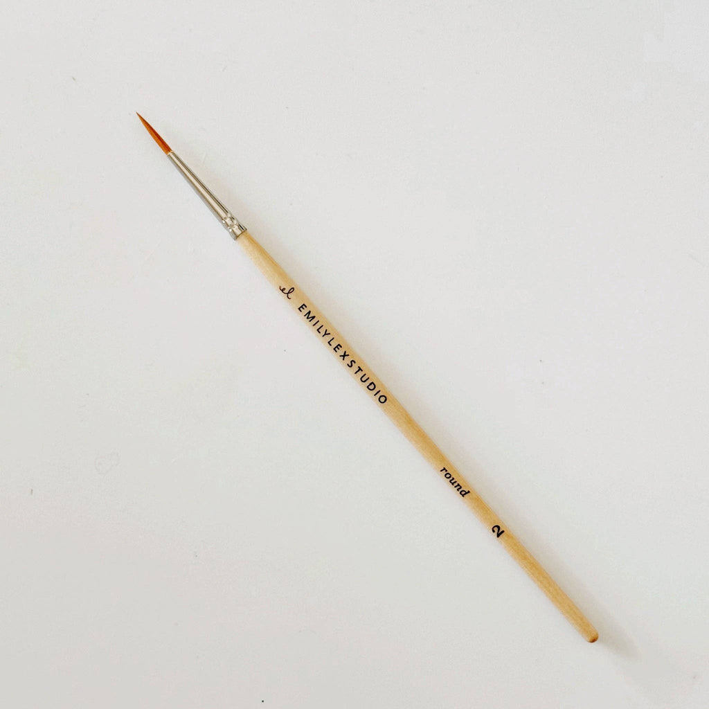 Watercolor paintbrush set of five wood brushes