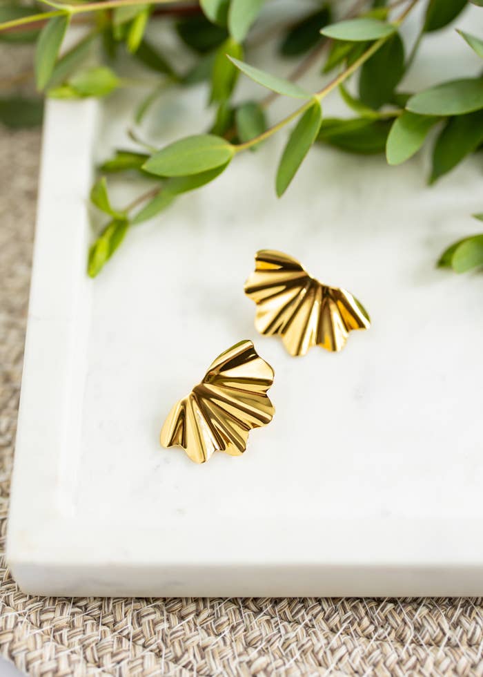 Ruffled Earrings | Gold