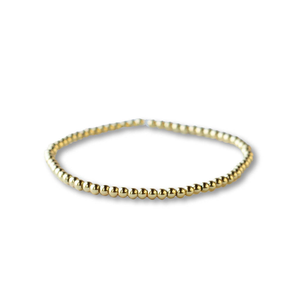 Gold Beaded Bracelet Collection Pack with Display: 6mm Textured