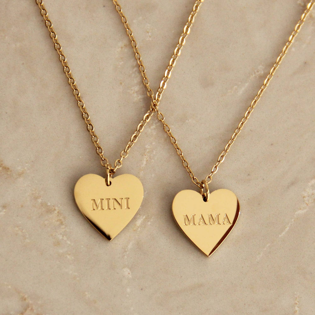 MAMA and MINI Necklace Set Gold