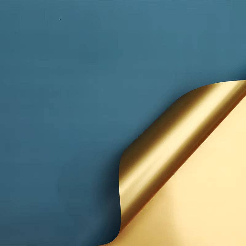 Double-Sided Gold Waterproof Flower Wrapping Paper (20 sheet: 08 - Light Pink / Gold