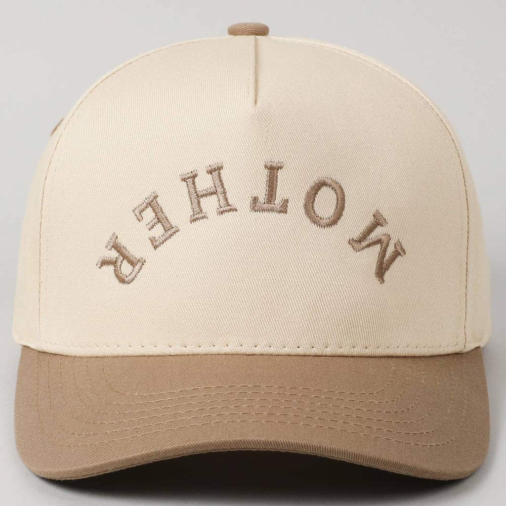 MOTHER Upside Down Lettering Embroidery Cap: LT PINK / ONE SIZE